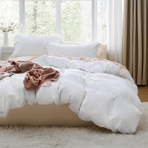 Bedsure White Duvet Cover Queen Size - Image 4