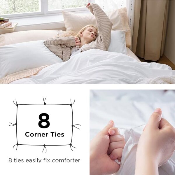 Bedsure White Duvet Cover Queen Size - Image 2