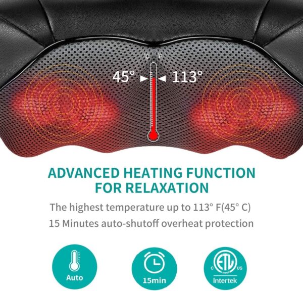 Shiatsu Neck and Back Massager with Soothing Heat - Image 3